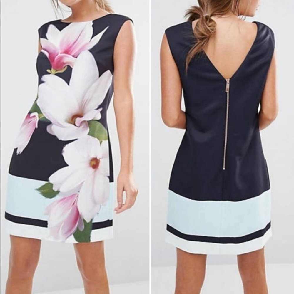 Ted Baker Magnolia Floral Mini Sheath Dress